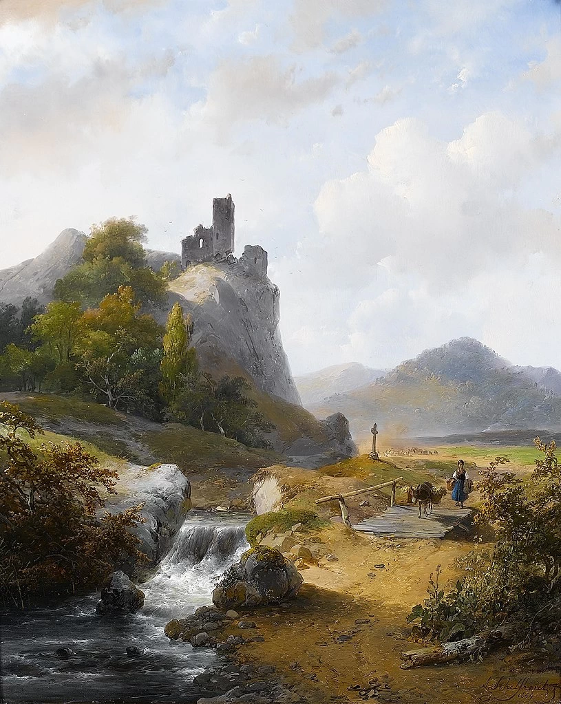 Paesaggio tedesco con rovine